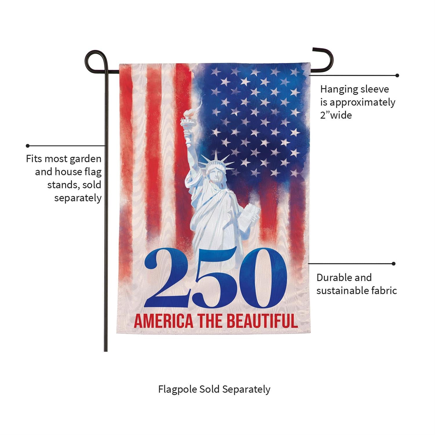 250th Anniversary America The Beautiful 2 Sided Garden Flag