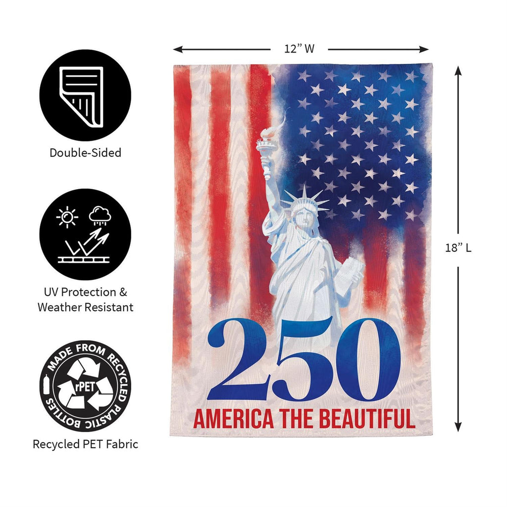 250th Anniversary America The Beautiful 2 Sided Garden Flag