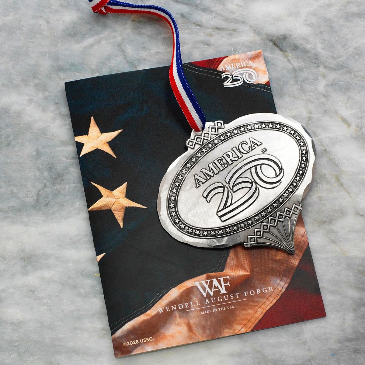 America250 Heritage Oval Commemorative Ornament (Aluminum)