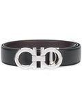 Ferragamo Men Polished Finish Gancini Reversible Belt