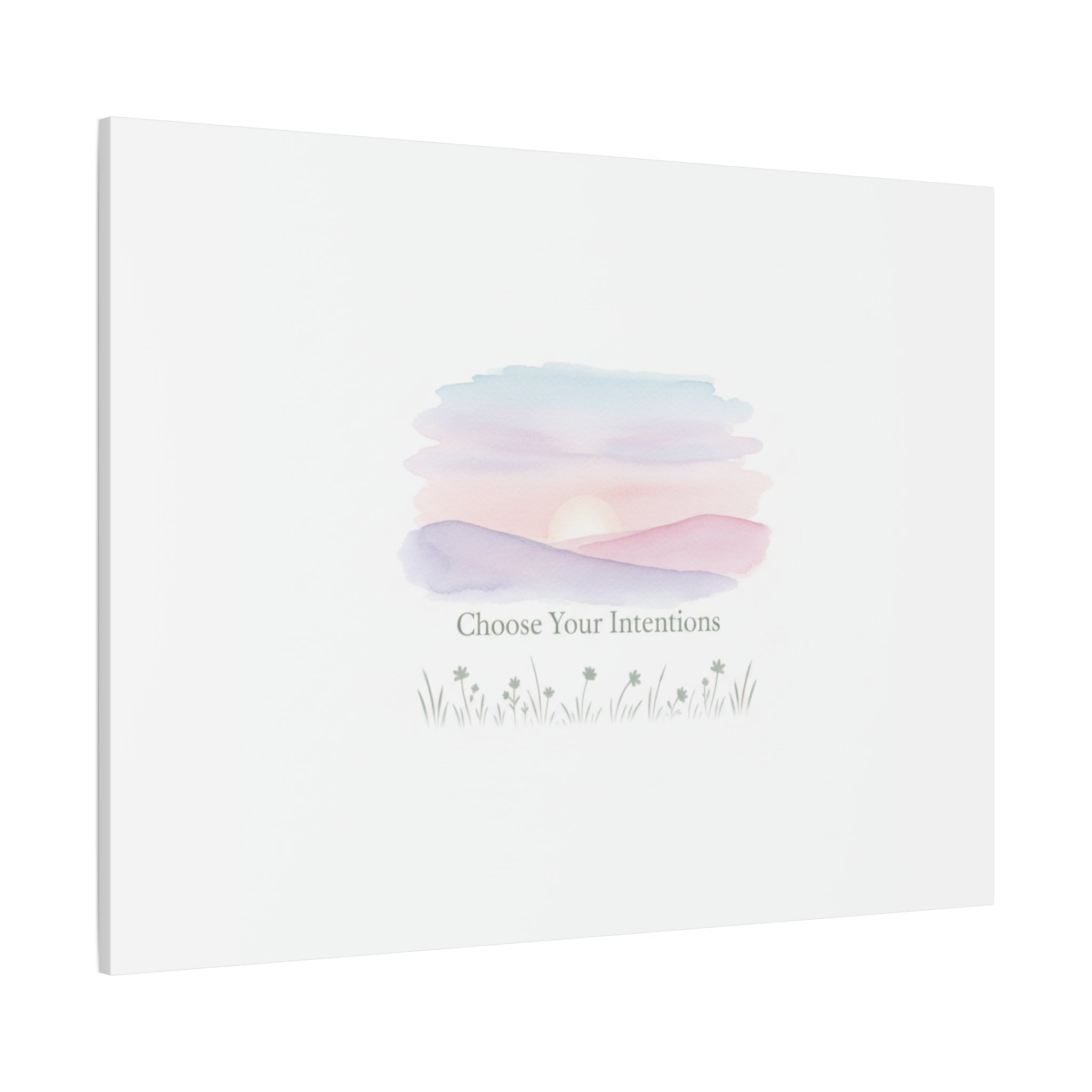 Choose Your Intentions Canvas, soft wellness poster, pastel gradient mindfulness art