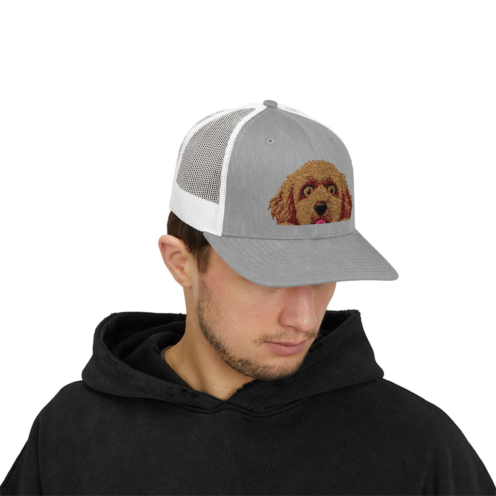 Funny Goldendoodle Puppy Embroidered Trucker Cap