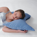 Alex Orthopedic Bow Tie Pillow for Neck Support - Blue Fiber Filled Cervical Pillow