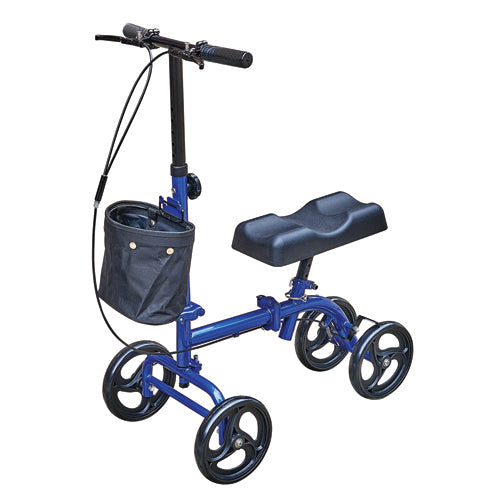 Keep Me Moving Steerable Folding Knee Scooter - BlueJay - Compact Mobility Walker