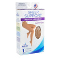 Ladies' Beige Sheer 15-20 mmHg Compression Pantyhose - Queen Plus Size