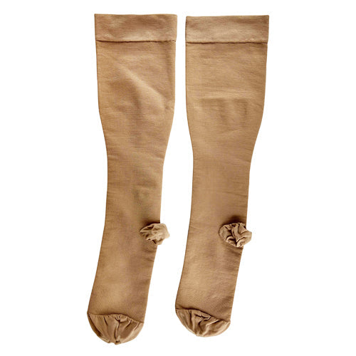 X-Large 30-40 mmHg Compression Stockings - Closed Toe, Beige - For Varicose Veins & Edema