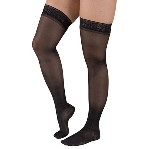 Blue Jay 20-30 mmHg Thigh High Compression Stockings - Firm Support Stay-Up Top - Large