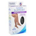 Ladies' Sheer Compression Knee High Stockings 15-20 mmHg - Black, Mild Support
