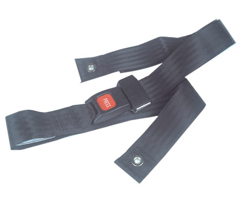 Wheelchair Seat Belt with Airline Buckle - Adjustable 36-48 Inch Black