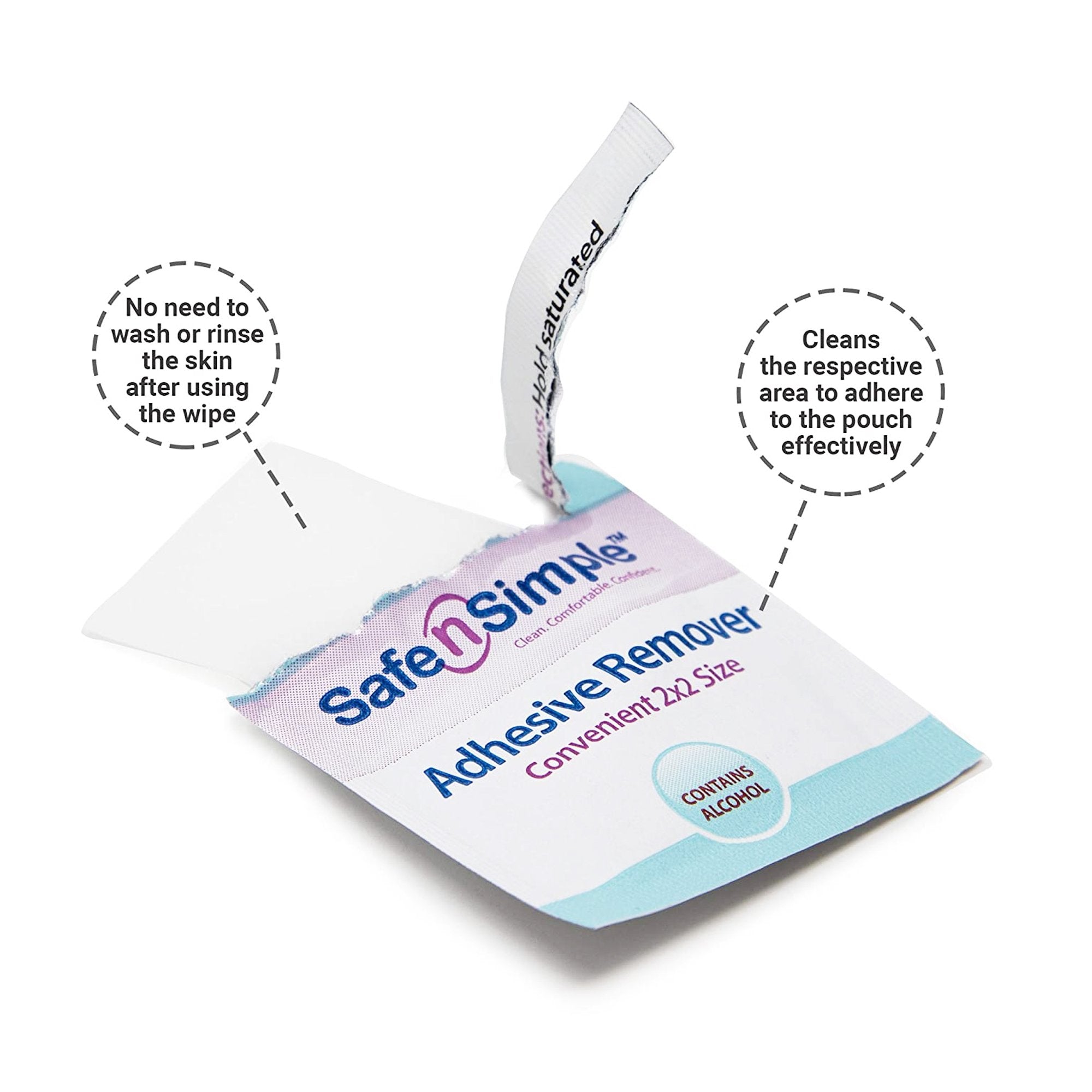 Safe N Simple Adhesive Remover, 2 x 2 Inch Wipe SNS00650