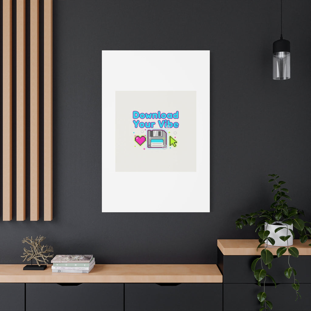 Download Your Vibe Canvas | Y2K Retro Tech, Pixel Floppy Disk Poster