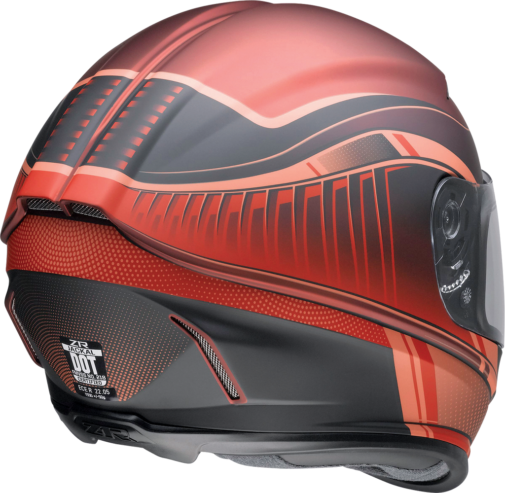 Z1R, Z1R Jackal Helmet - Dark Matter Red, XL - Injection-Molded Polycarbonate Shell with Drop-Down Sun Visor