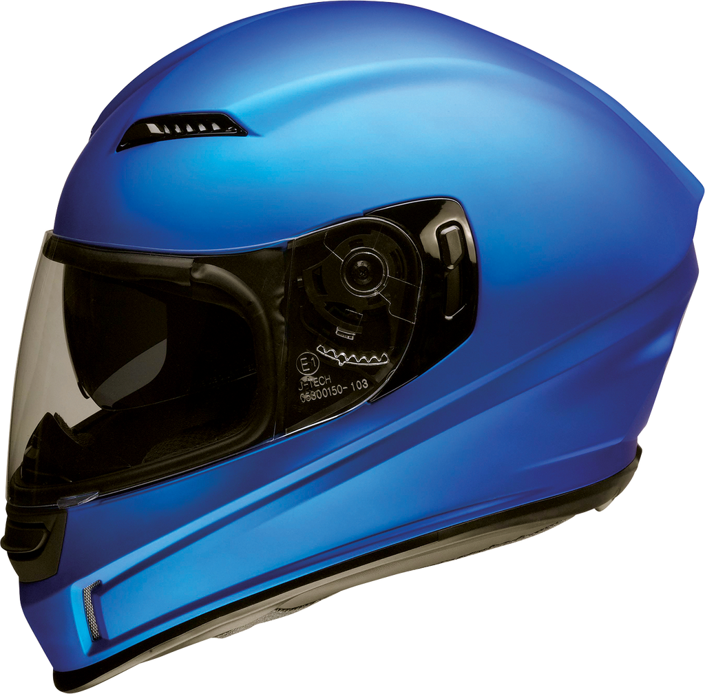 Z1R, Z1R Jackal Helmet Satin Blue Medium - Injection-Molded Polycarbonate Shell with Drop-Down Sun Visor