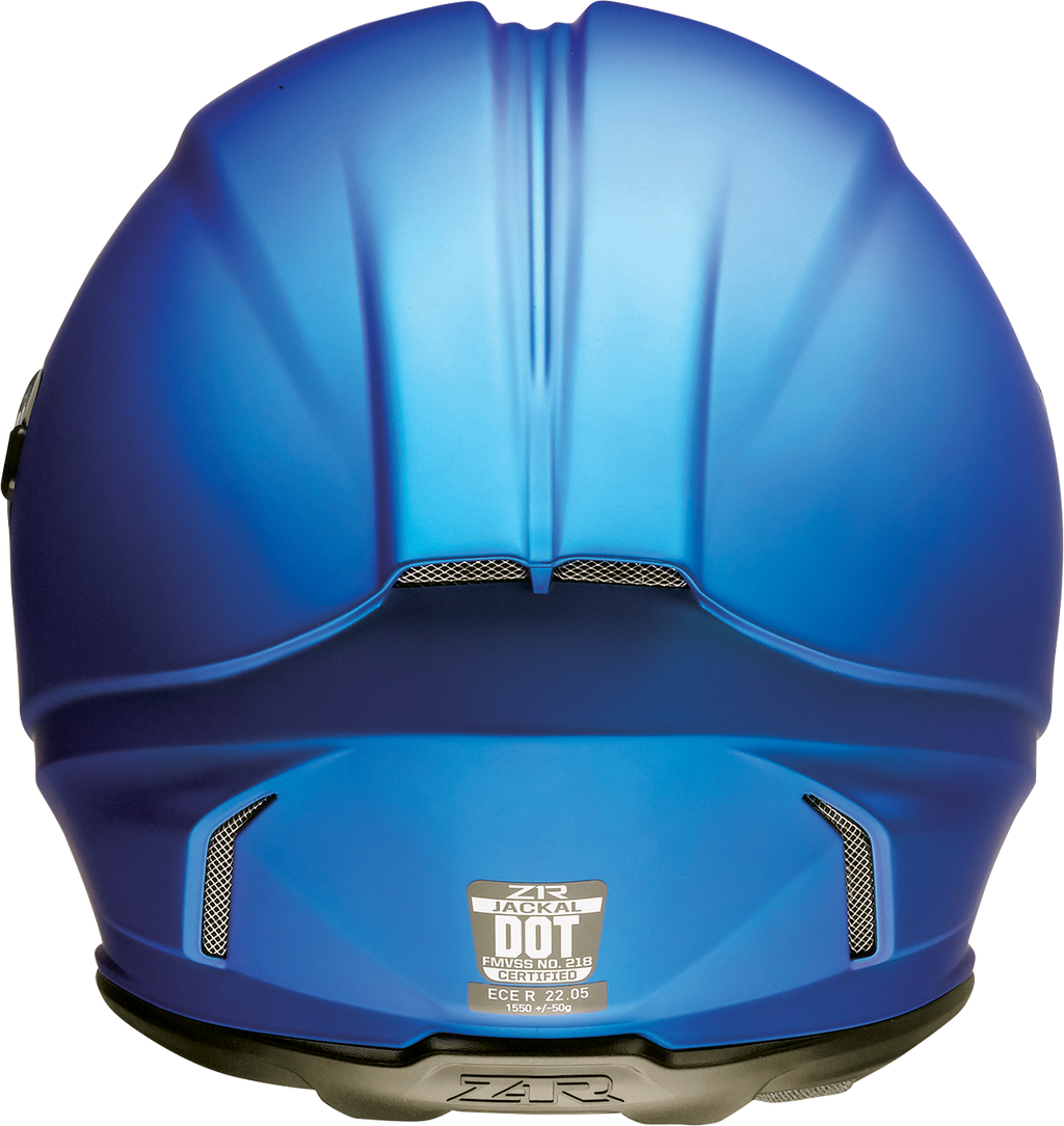 Z1R, Z1R Jackal Helmet Satin Blue Medium - Injection-Molded Polycarbonate Shell with Drop-Down Sun Visor