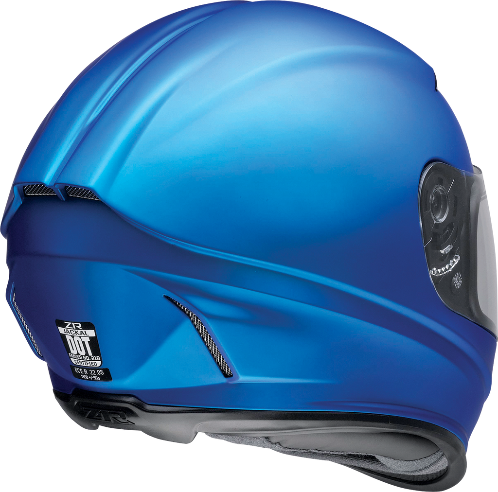 Z1R, Z1R Jackal Helmet Satin Blue Medium - Injection-Molded Polycarbonate Shell with Drop-Down Sun Visor