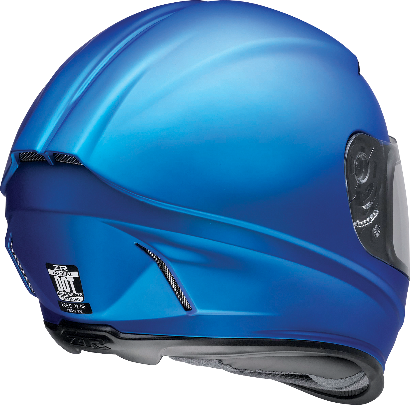 Z1R, Z1R Jackal Helmet Satin Blue Medium - Injection-Molded Polycarbonate Shell with Drop-Down Sun Visor