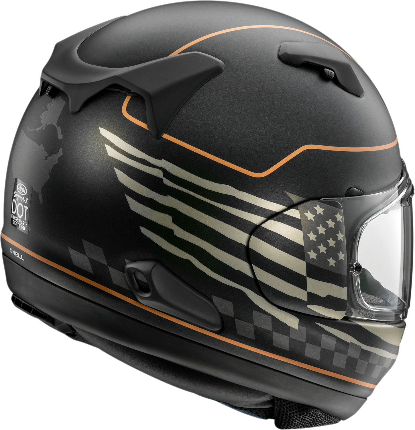 ARAI HELMETS, ARAI HELMETS Signet-X Helmet US Flag Black Frost 2XL Part 0101-15958