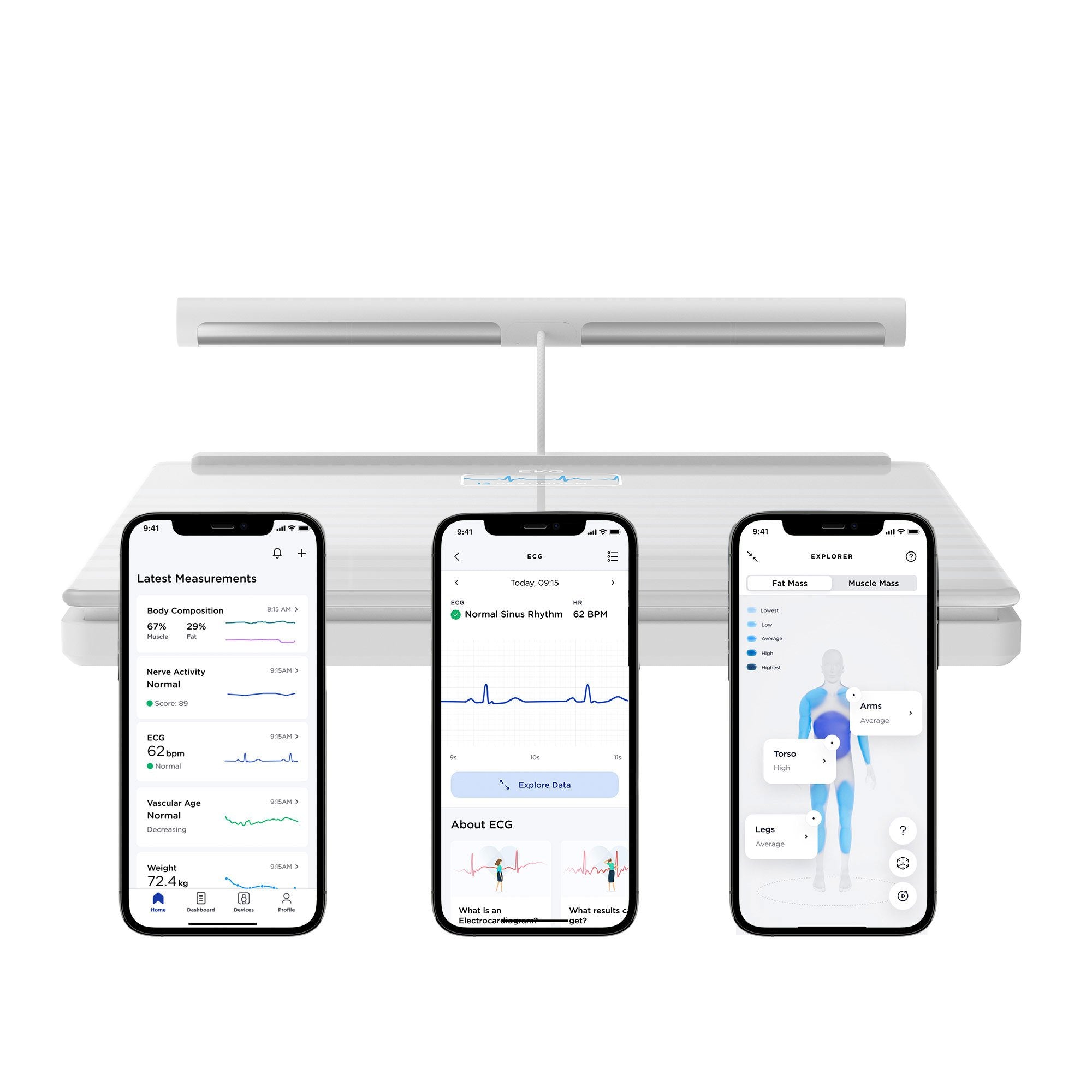 Withings Body Scan Wifi Smart Scale, White WBS08-WHITE-ALL-INTER