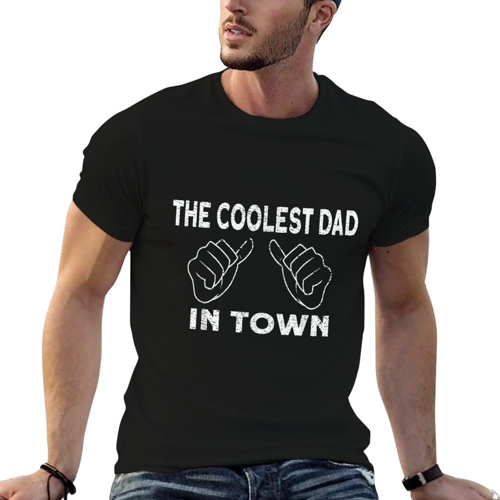 The Coolest Dad in Town Cool Dad  Fade-proof Color T-Shirt