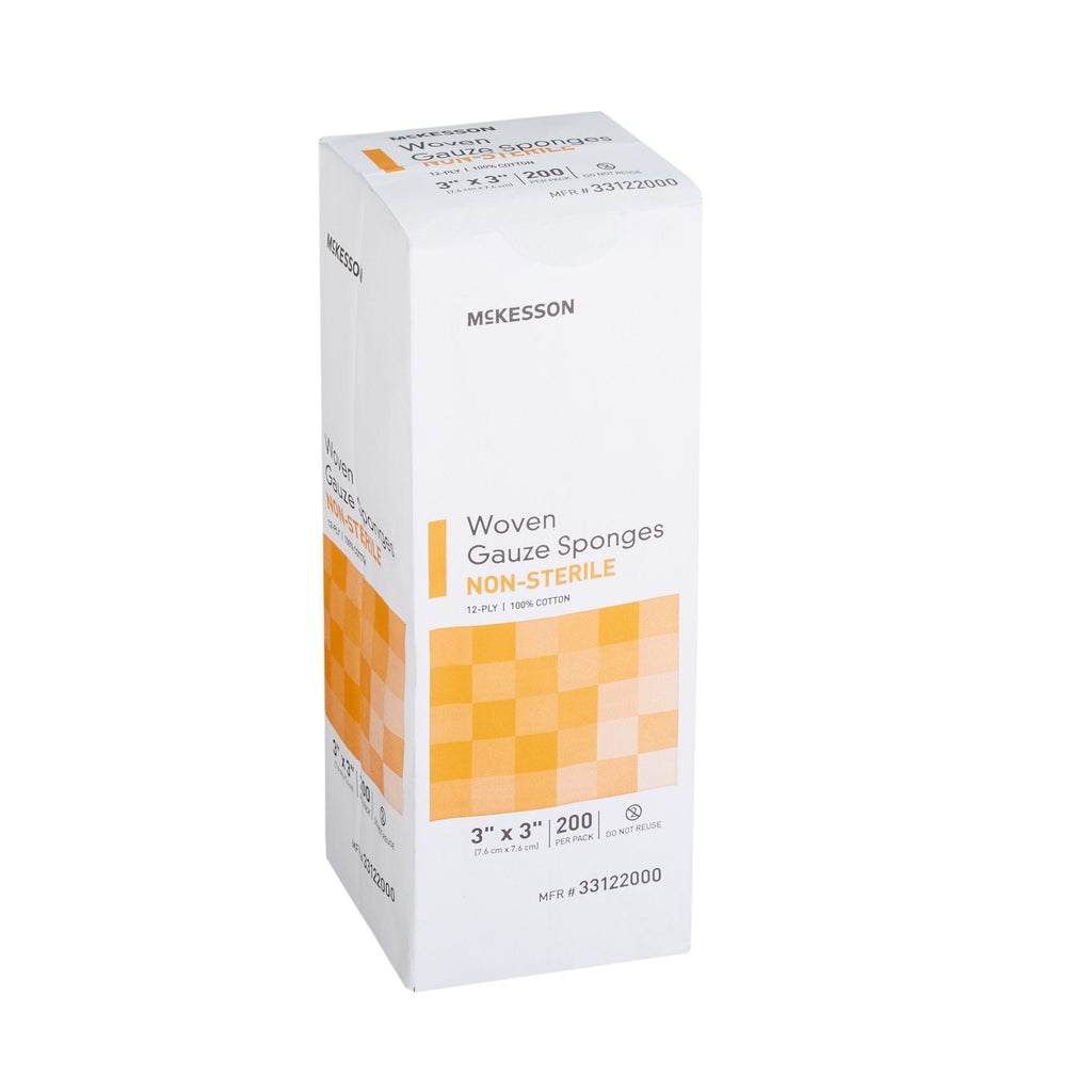 McKesson Gauze Sponge, 3 x 3 Inch, 12-Ply 33122000