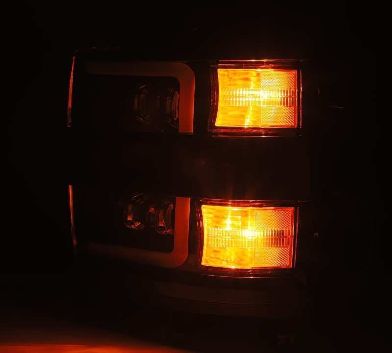 AlphaRex 15-18 Chevy 2500HD NOVA LED Proj Headlights Plank Style Black w/Activ Light/Seq Signal/DRL 880227 *Discontinued