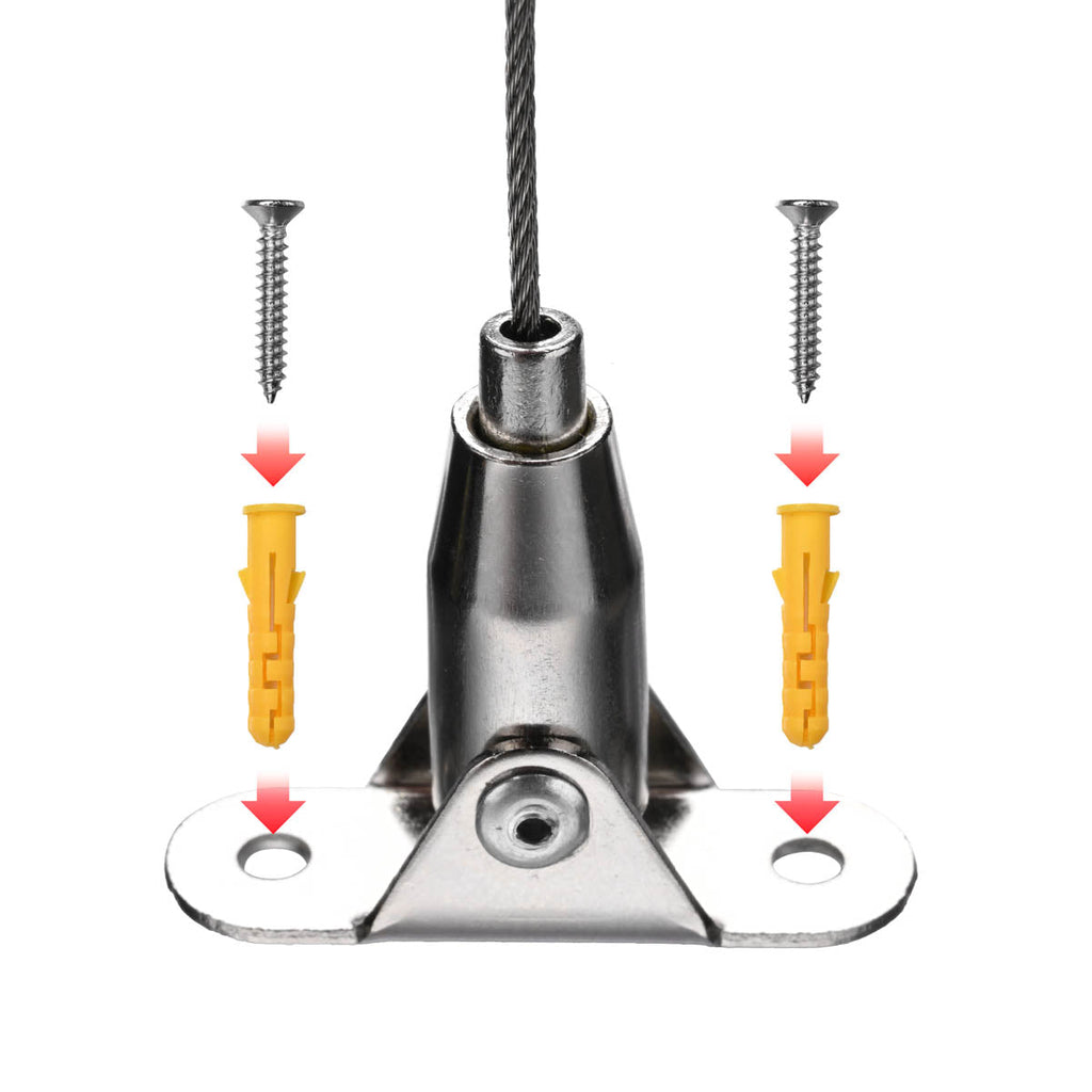 Yescom Nailless Picture Hanging Kit (2x 3m 304 1.5mm Cable & Adj. Hooks)