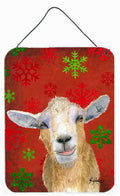 Goat Candy Cane Holiday Christmas Wall or Door Hanging Prints Aluminum Metal Sign Kitchen Wall Bar Bathroom Plaque Home Decor Front Door Plaque, 12x16, Multicolor