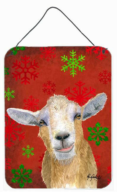 Goat Candy Cane Holiday Christmas Wall or Door Hanging Prints Aluminum Metal Sign Kitchen Wall Bar Bathroom Plaque Home Decor Front Door Plaque, 12x16, Multicolor
