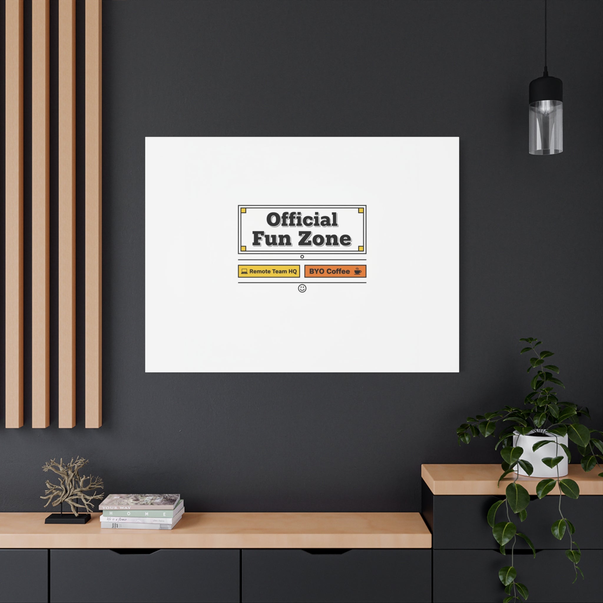Official Fun Zone Canvas, Office Sign Parody, Workplace Humor, Notice Label