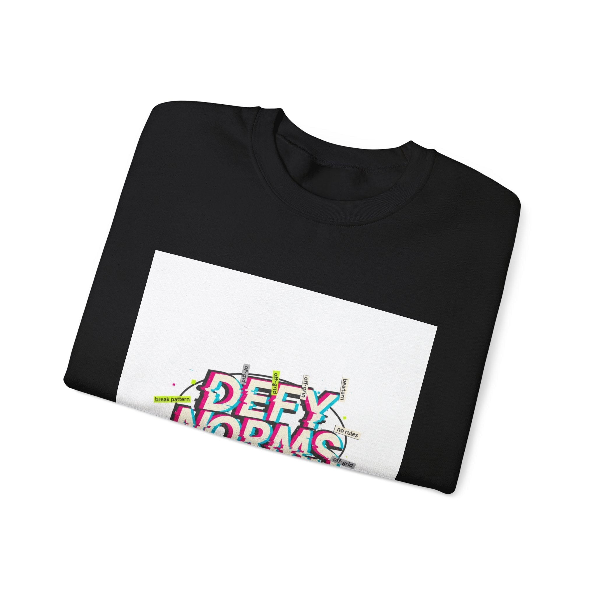 Defy Norms Crewneck Sweatshirt | anti-aesthetic, glitch font