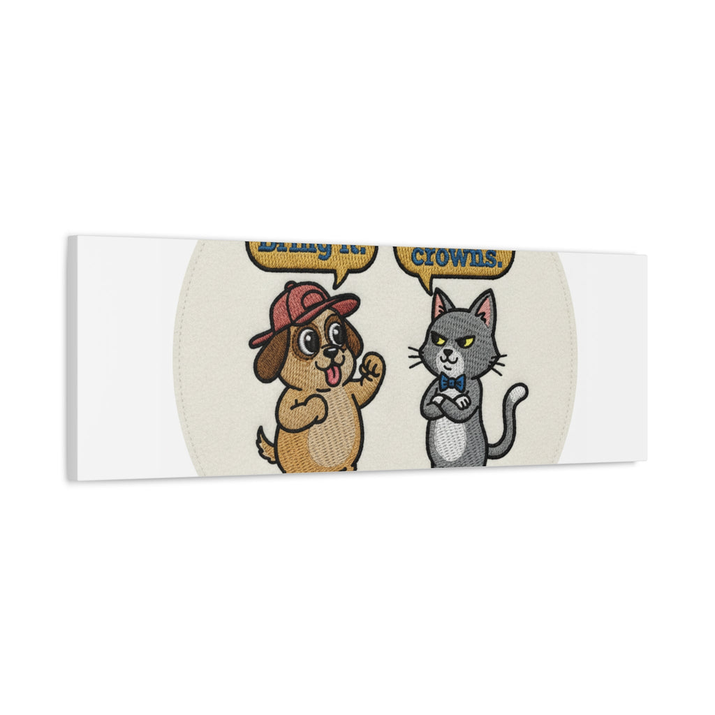 Funny Cat vs Dog Canvas | Pet Rivalry Wall Art