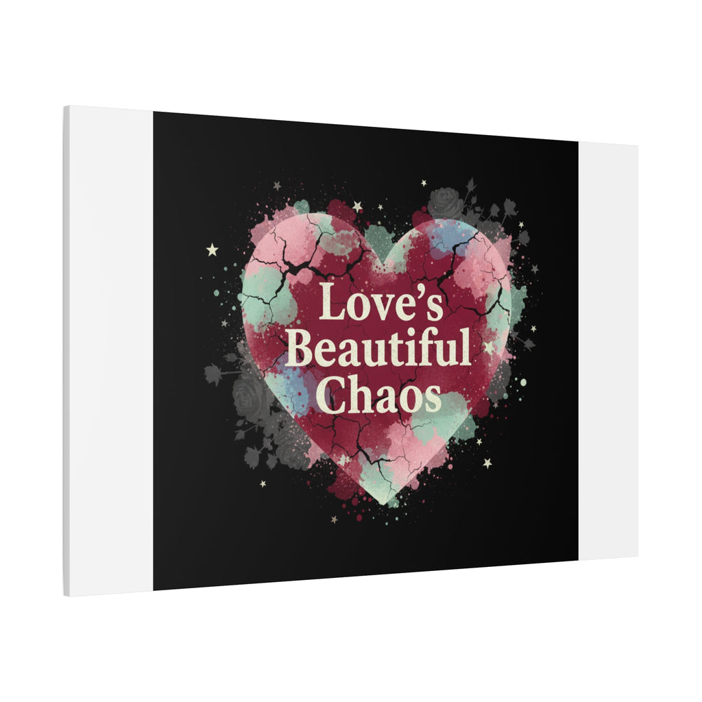 Love's Beautiful Chaos Canvas Print | Soft Grunge Hearts, Distressed Heart Art