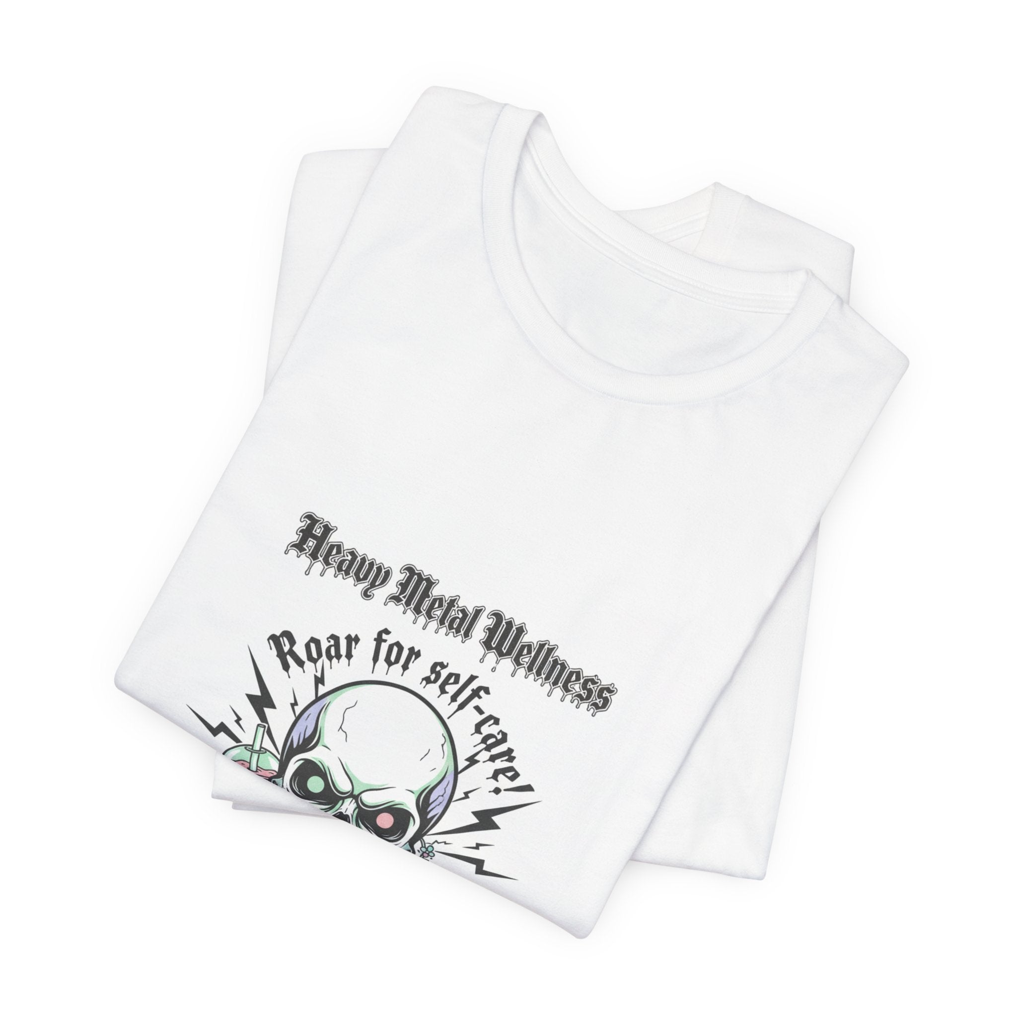 Heavy Metal Wellness Skull Tee | metal font shirt, gothic wellness quote