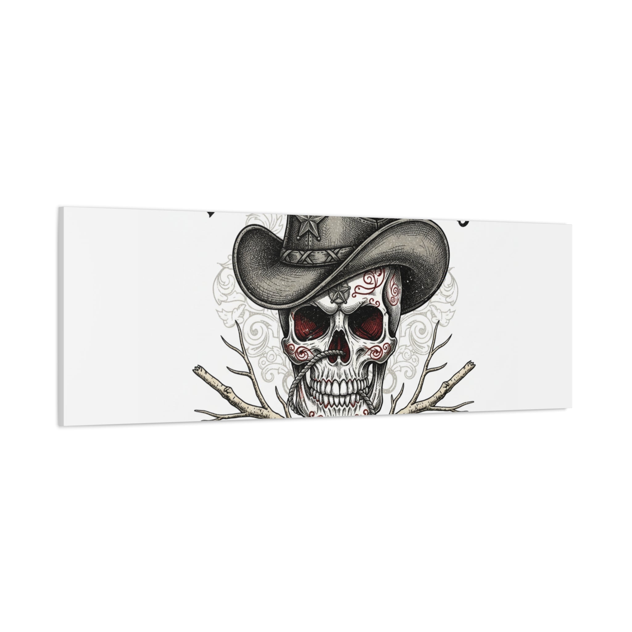 Honor Among Outlaws Canvas | Western Skull Art, Gothic Americana Desert Noir