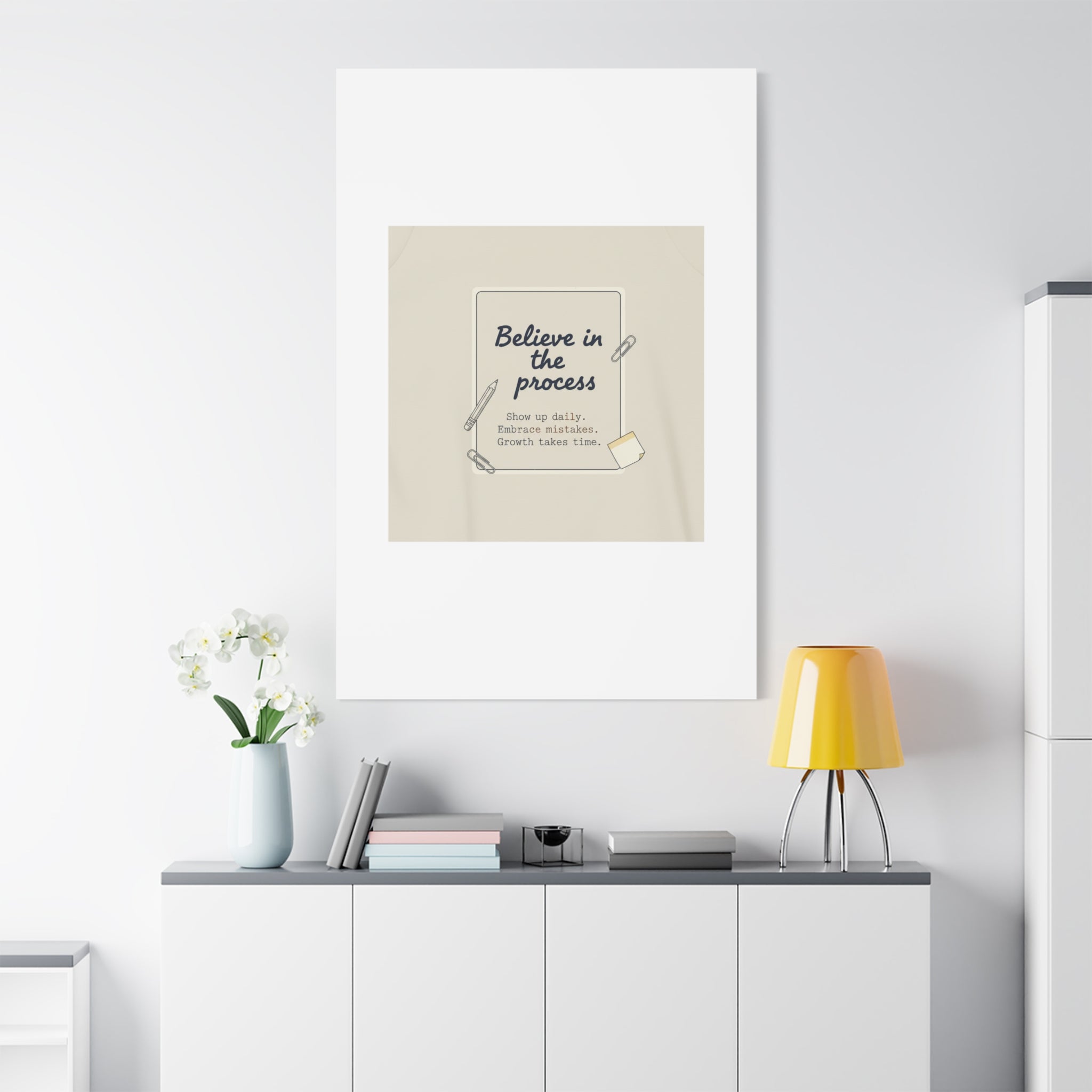 Believe in the Process Canvas | analogue note to self, handwritten reminder décor