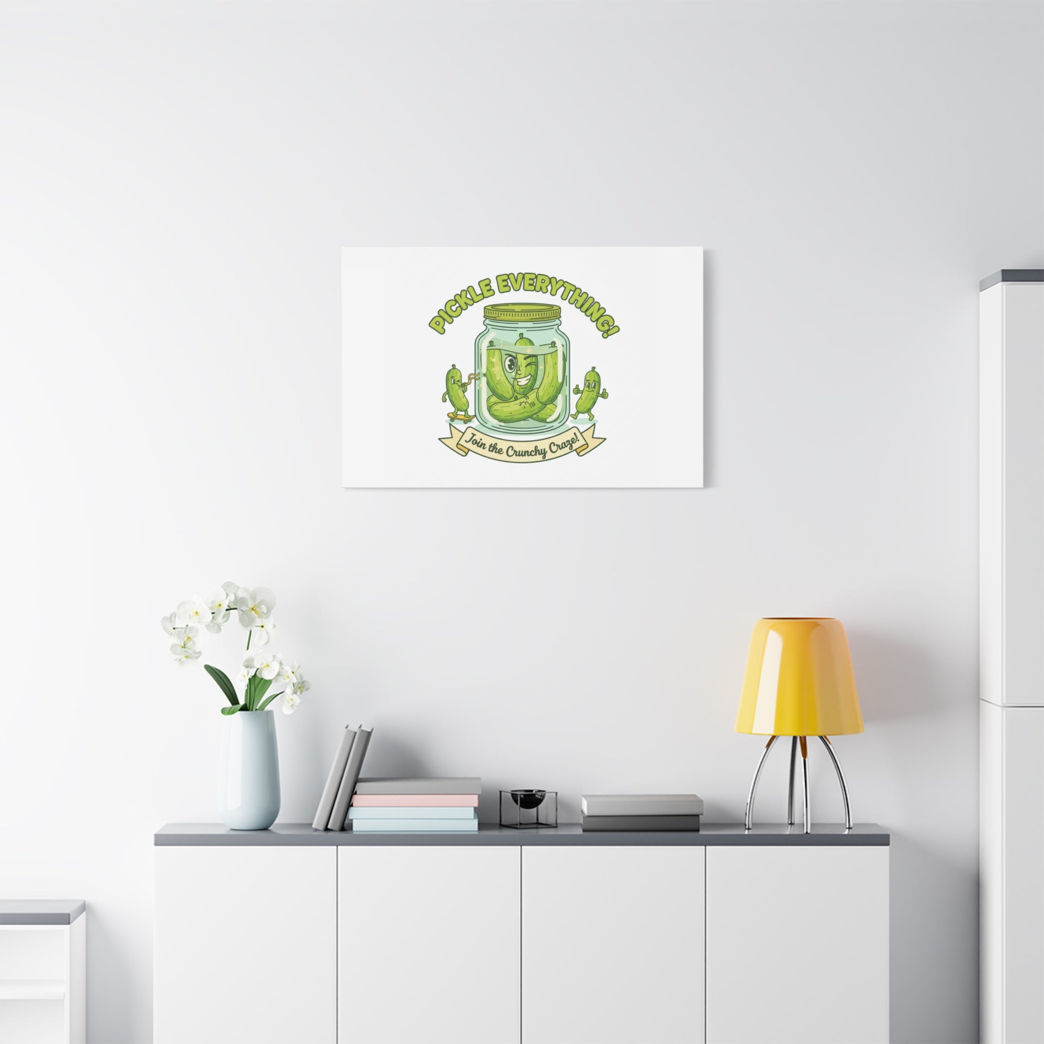 Pickle Everything! Matte Canvas | Brine Design, Pickle Lover Art