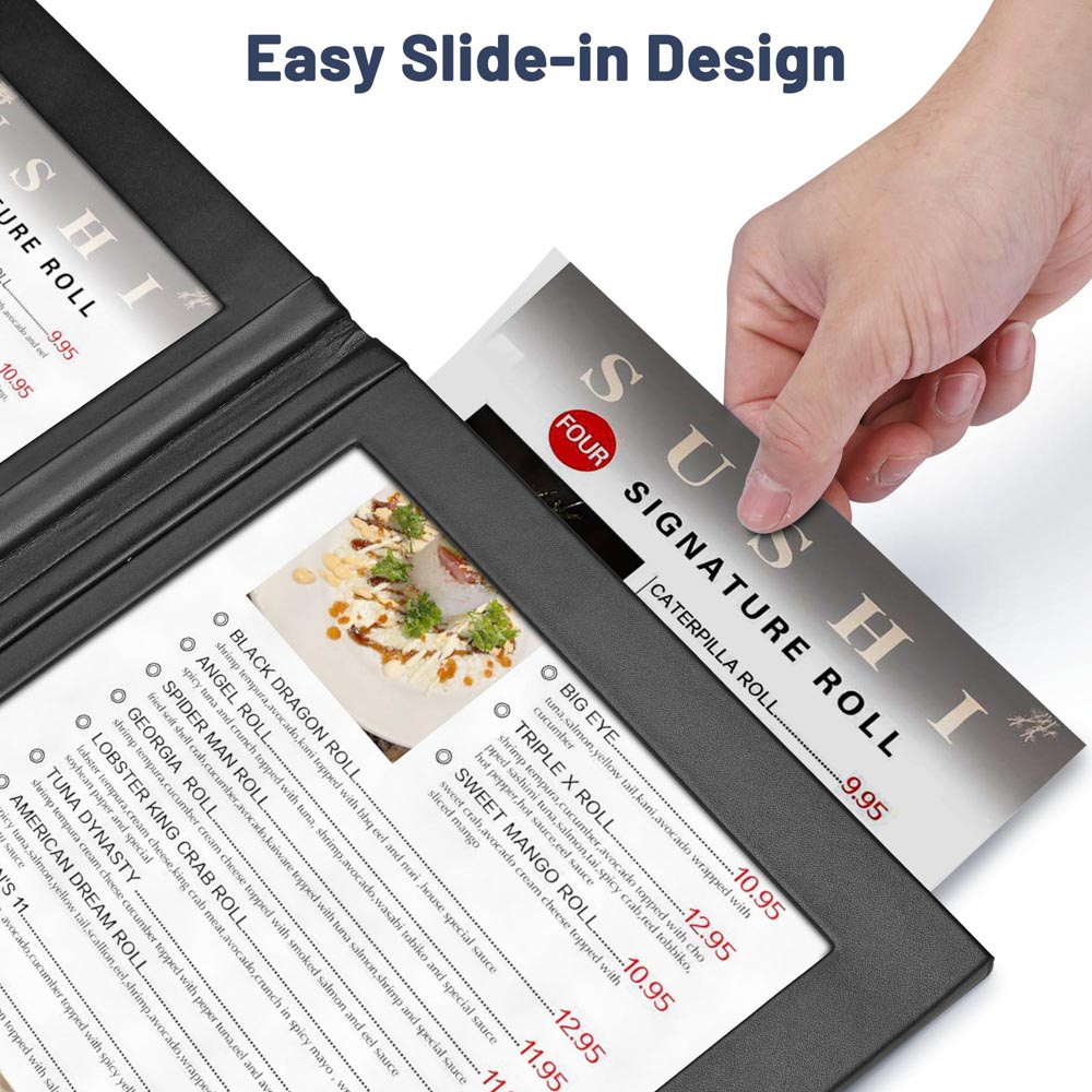 Yescom Personalized Menu Covers LED Menu Cover Dual Page 5.5x7in Set(5)