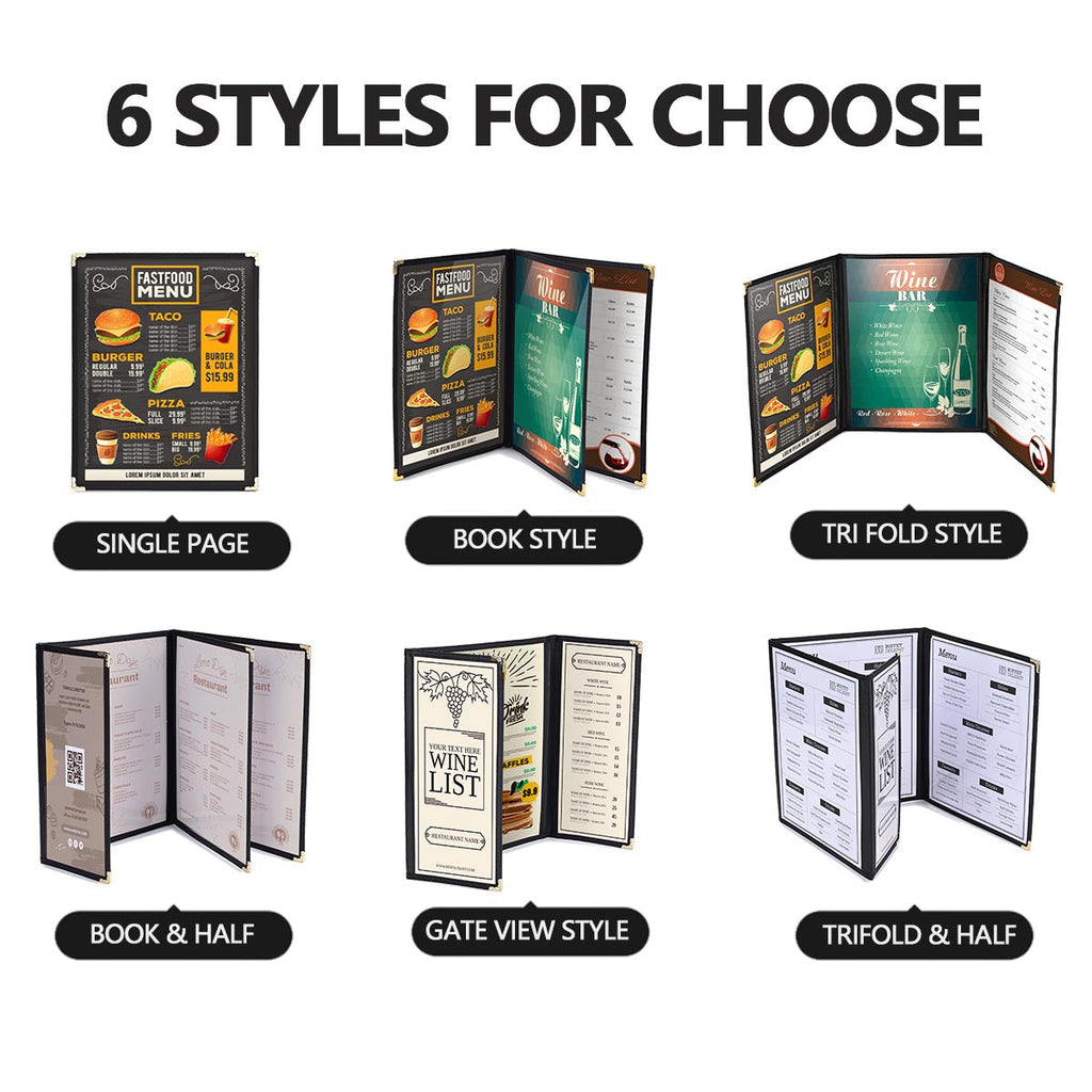 Yescom 8.5x11 Menu Covers Cafe Restaurant Black