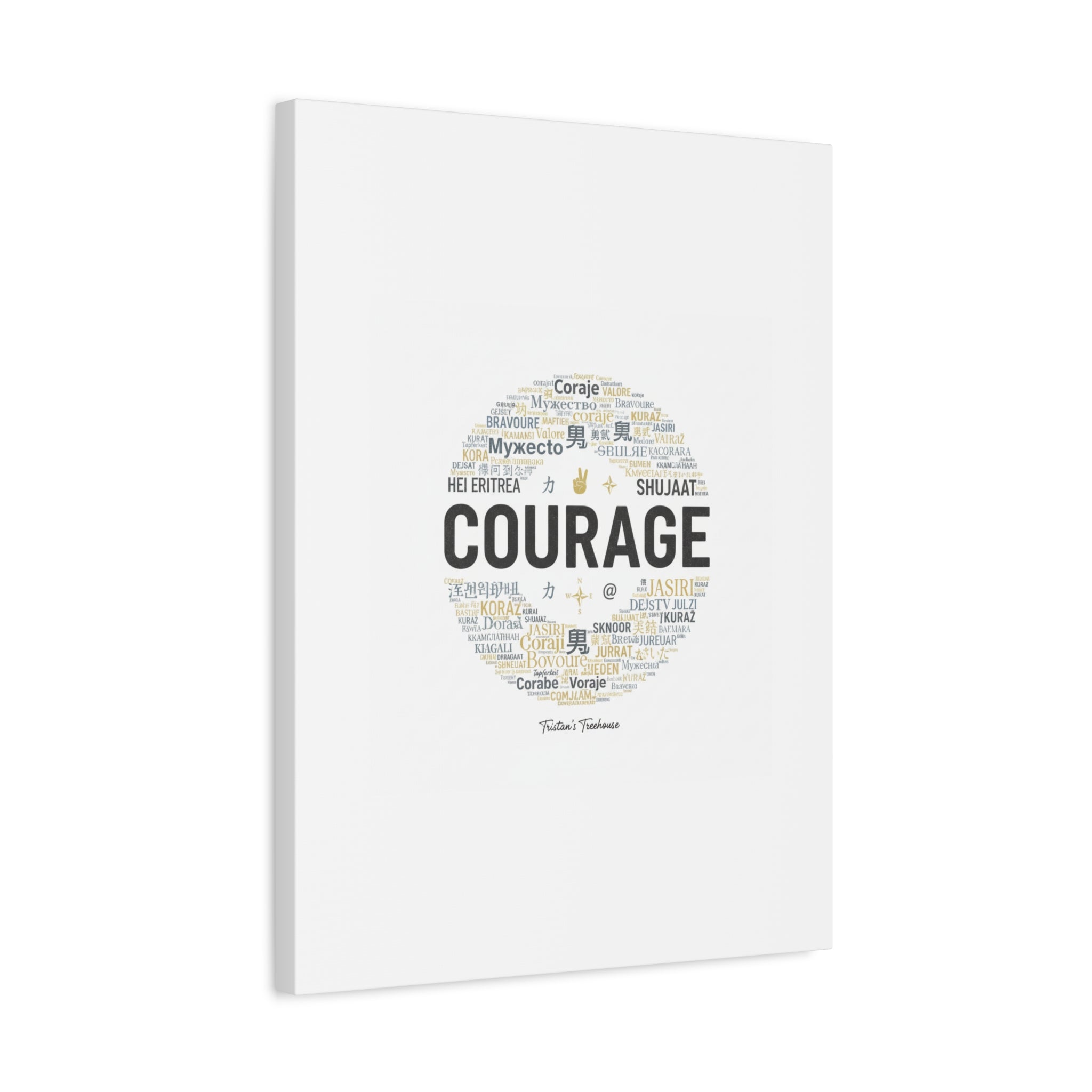 Courage Word Cloud Canvas | Fresh-Start Minimalism art print