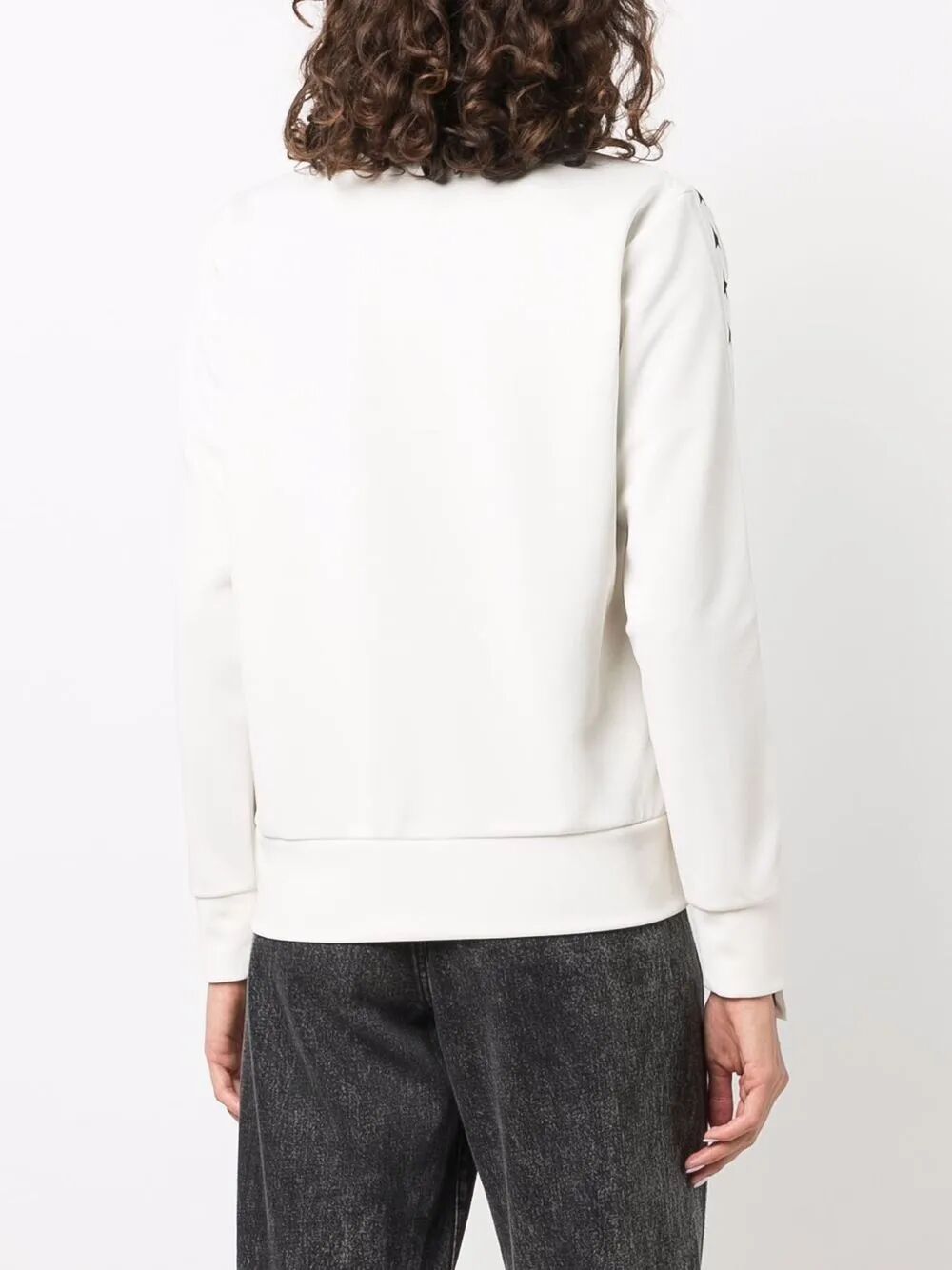 Golden Goose Women Zipped Sweatshirt With Grosgrain Strip And Stars