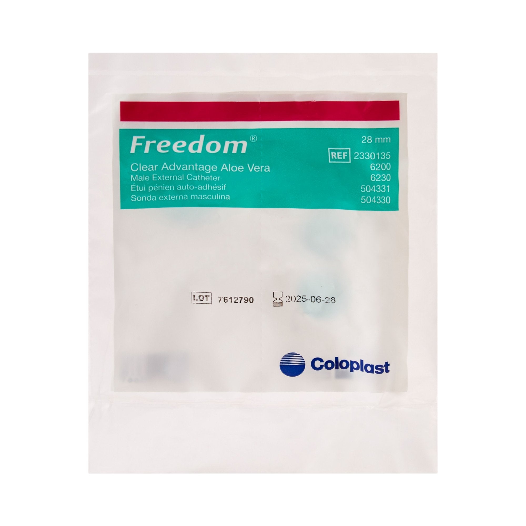 Freedom® Clear Advantage Male External Catheter, Self-Adhesive, Medium, 28mm 6200