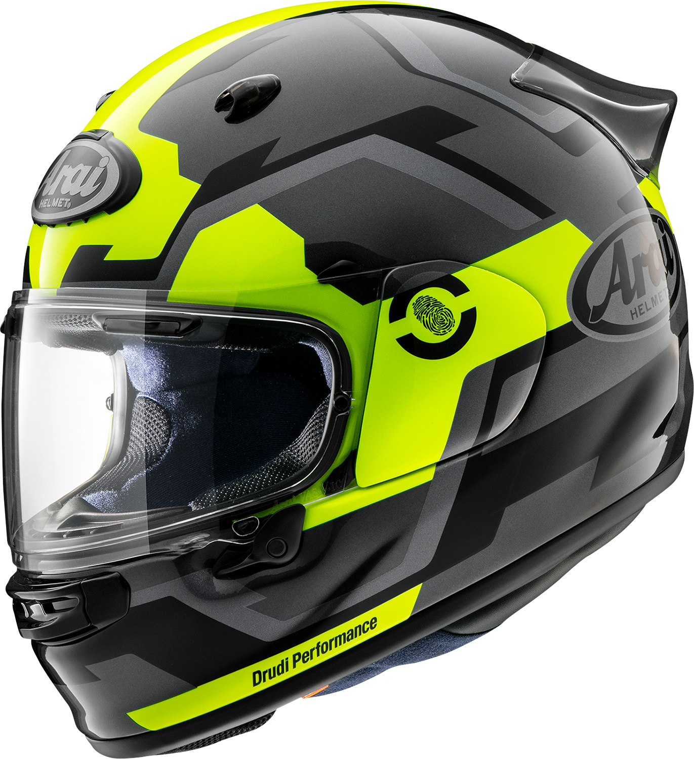 ARAI HELMETS, ARAI HELMETS Contour-X Helmet with Integrated Logo Duct and Aerodynamic Spoiler – Fluorescent Yellow, XL (Part No. 0101-16065)
