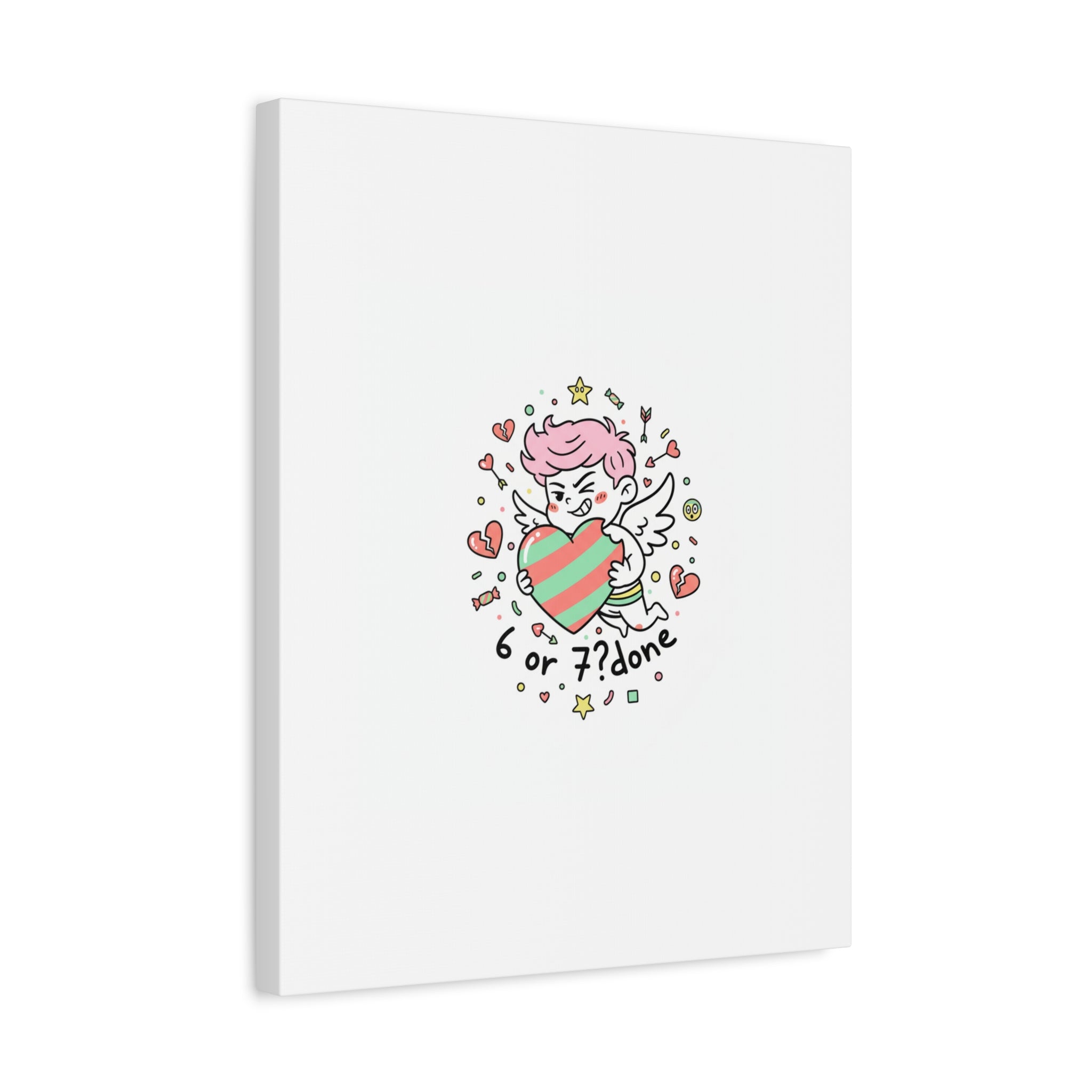 Weird Cupid heart illustration Canvas | Weird Valentine, quirky chaotic love