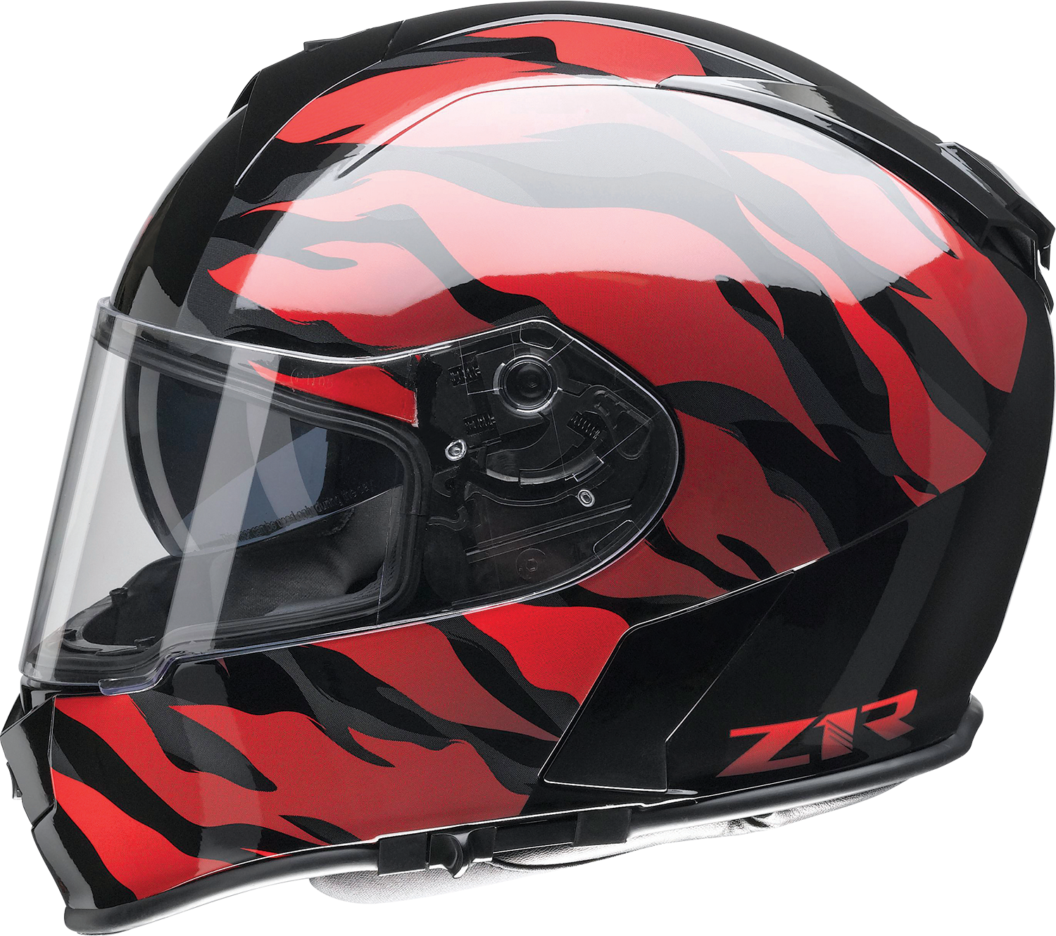 Z1R, Z1R Warrant Helmet Panthera Black/Red 2XL - Versatile Motorcycle Helmet with Sun Visor and Enhanced Ventilation