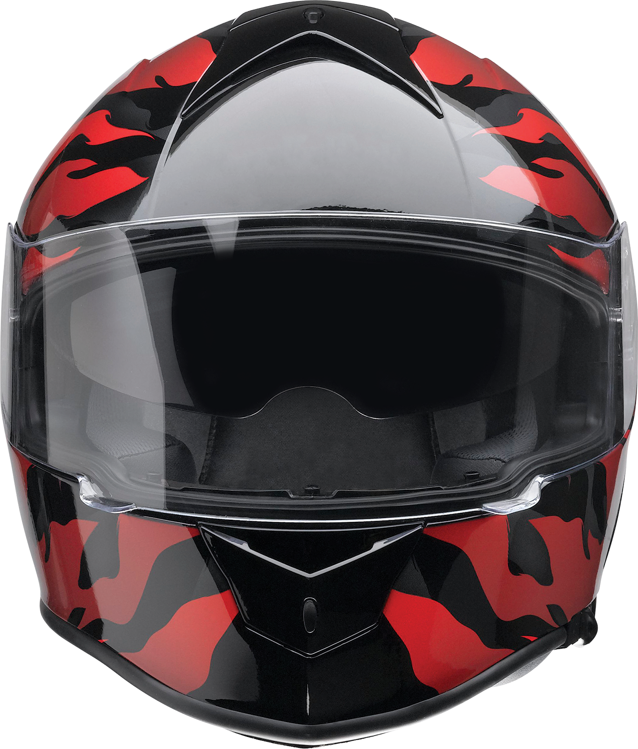 Z1R, Z1R Warrant Helmet Panthera Black/Red 2XL - Versatile Motorcycle Helmet with Sun Visor and Enhanced Ventilation