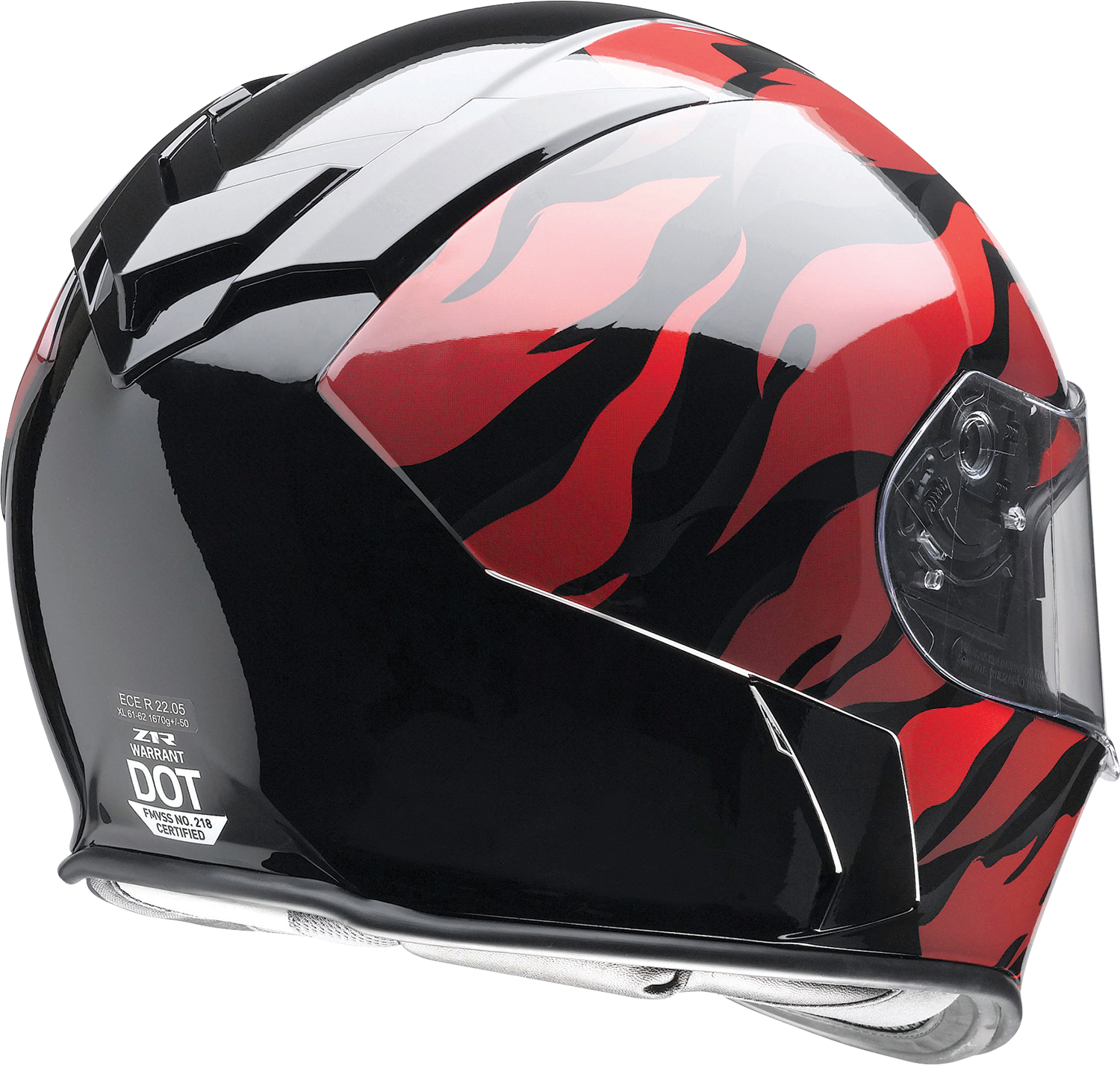 Z1R, Z1R Warrant Helmet Panthera Black/Red 2XL - Versatile Motorcycle Helmet with Sun Visor and Enhanced Ventilation