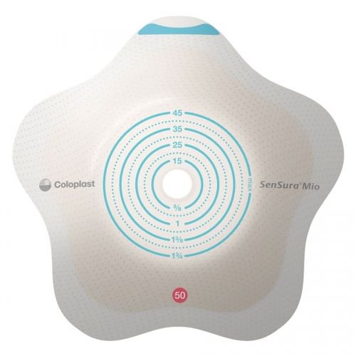 SenSura® Mio Click Convex Flip Ostomy Barrier, 25 mm Stoma Openings, Red Match 18511