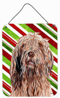 Otterhound Candy Cane Christmas Wall or Door Hanging Prints Aluminum Metal Sign Kitchen Wall Bar Bathroom Plaque Home Decor Front Door Plaque, 12x16, Multicolor