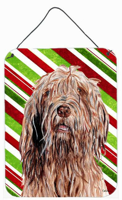 Otterhound Candy Cane Christmas Wall or Door Hanging Prints Aluminum Metal Sign Kitchen Wall Bar Bathroom Plaque Home Decor Front Door Plaque, 12x16, Multicolor
