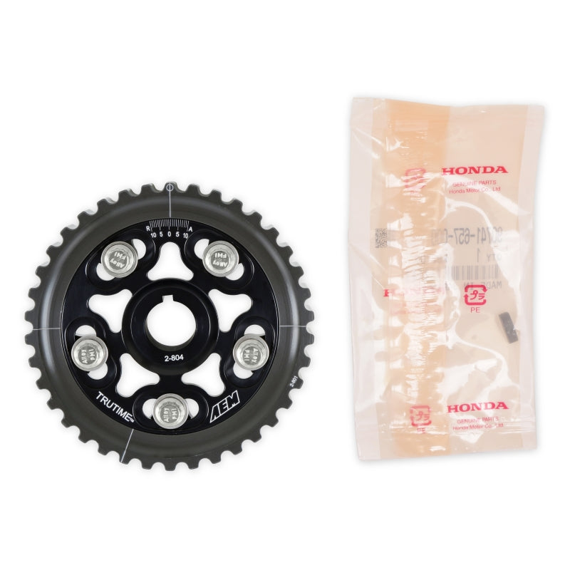 AEM Electronics Tru-Time Cam Gear Black 5-Bolt Honda D16Y7 & D16Y8